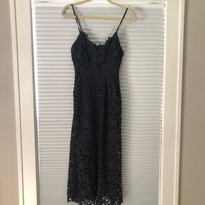 Navy Lace ASTR midi dress Small